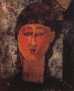 Amedeo Modigliani Girl with Braids Sweden oil painting artist